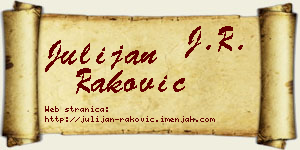 Julijan Raković vizit kartica